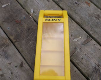 Sony Cassette Tape Holder Cassette Case Tape Case 90s 80s Audio Cassettes Holds 12 Cassette Tapes Yellow Sony Audio