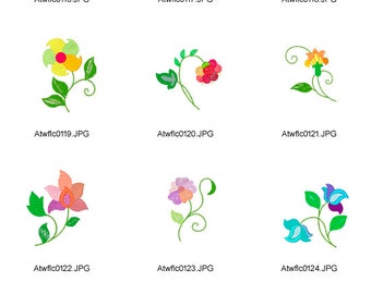Jacobean-Patchwork-Flowers ( 10 Machine Embroidery Designs from ATW ) XYZ17B