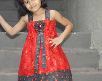 Girls party dress, Girls Red Dress, Baby Dress, Toddler Dress, Summer Dress, Birthday Dress, Girls Spring Dress