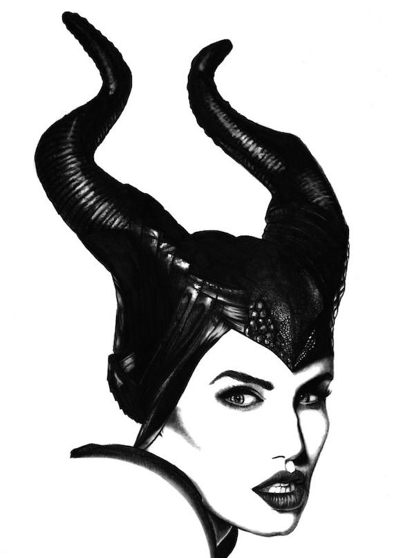  Maleficent Original Pencil Drawing A4