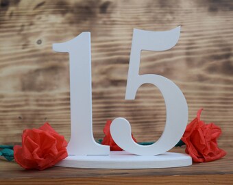 set 1-15 Wood white table number Wedding table decor Elegant wedding decor Elegant table Rustic wedding decor Table decor number Wood decor