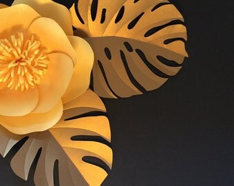 Monstera LEAF template pdf SVG pattern/Paper leaf template/Paper flower template/Paper flower tutorial/DIY decor/Birthday party decor
