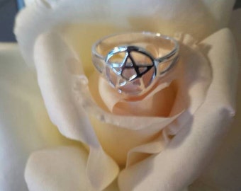 Ring silver pentacle-witch-wicca-pagan wiccan jewelry-jewelry-protection