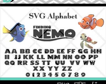 Finding Nemo svg, Disney Alphabet svg,Letters svg,Silhouette Studio,svg font,Cricut svg,Cut files,svg files for Cricut,