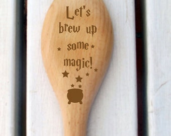 Lets brew some magic Personalized wooden spoon, Harry Potter gifts,Engraved wooden spoon, Custom engraved wooden spoon, Wood spoon, Spoonies