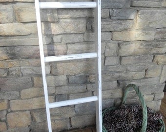 Wooden Ladder,Cottage Style Ladder,Farmhouse Decor, Rustic Ladder, Shabby Chic Ladder, Rustic Wooden Ladder, White Ladder, Vintage Ladder
