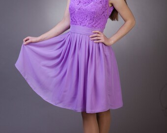 Light purple bridesmaid dress Purple lace dress dress Cocktail dress Spring bridesmaid dress Summer bridesmaid dress Short bridesmaid dress