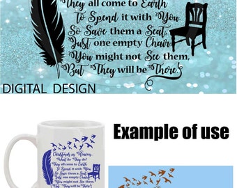 Christmas in Heaven Digital Cutting file design Silhouette Cameo Clipart svg jpg png dxf monogram iron on heat transfer loved ones family 52