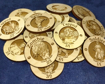 Wooden Creature Tokens for Magic the Gathering