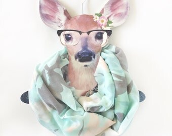 Adult infinity scarf - Graffiti mint