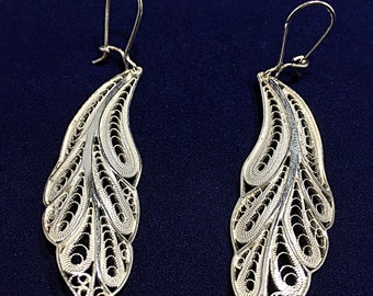 Handmade Earrings Sterling Silver Filigree High Quality made in Macedonia
