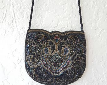 Gorgeous beaded evening purse • 1950s handbag • Exquisite beading • Wedding purse • Evening clutch •