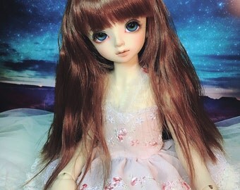 M409: 7-8” BJD wigs, small roll long hair for 1/4 bjd doll- MSD minifee