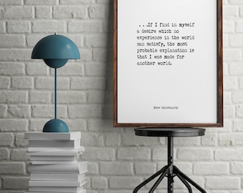 C.S. Lewis, Book Quotes, Wall Art, Inspiring Quotes, Minimalist Art, Vintage Art, Home Decor, Typographic Art, Literary Art, Library Art
