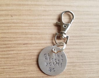 Graduation Keychain - Commencement Gift - Oh The Places You'll Go - Celebration Key Chain - Graduate - Class of 2017 - Dr Seuss Key Chain