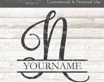 Download Split Monogram SVG Split Letter SVG Calligraphy Monogram