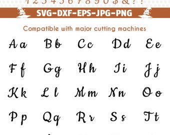 Cookie Script font alphabet, svg font file, Cuttable vinyl letters svg monogram Alphabet download Cricut files svg Silhouette