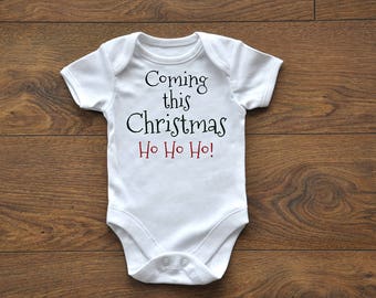 INTRO Sale, Christmas Baby, Pregnancy Announcement Onesie, Bodysuit, Custom Bodysuit, New Baby, Pregnancy Reveal Ideas, Daddy to be