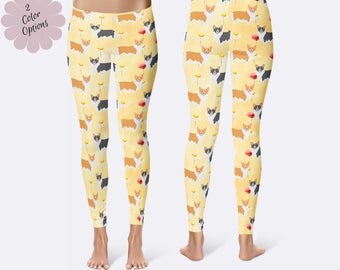 Corgi Leggings, Corgi Clothing, Dog Breed Leggings, Dog Leggings, Ladies Leggings, Print Leggings, Yoga Pants, Womens Leggings