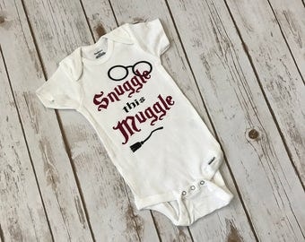 Snuggle This Muggle Harry Potter Onesie Muggle Onesie Custom Onesie Harry Potter Baby Shower Muggle Shirt Personalized Onesie