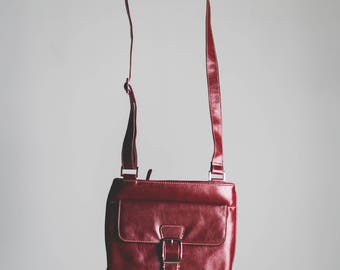 red patent crossbody bag