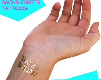 54 Bachelorette Party Tattoos - Gold and Silver Metallic Tattoos, Bachelorette Party Favors
