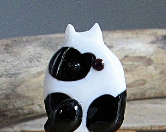 Cow Cat Bead Handmade Lampwork Focal by teribeads - Clarissa FatCat