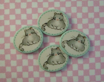 Fat Cat Button set of 4