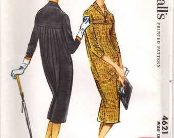 1950s McCall's 4621 UNCUT Vintage Sewing Pattern Misses Chemise, Slim Dress Size 16 Bust 36