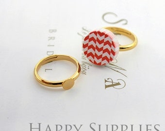 16.5mm Nickel Free - High Quality Silver / Golden Brass Ring with Round Pad (ZJ149)