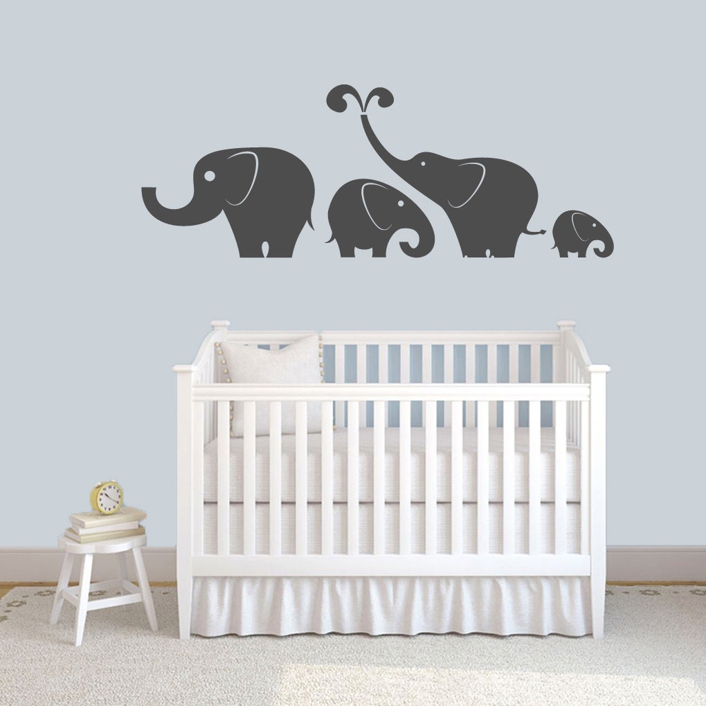 Elephants Wall Decals Set Nursery and Kid's Room Decor