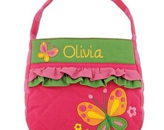 Personalized BUTTERFLY Purse Stephen Joseph Girls Ruffle Purse Monogram Purse Monogram Pocketbook Embroidered Girls Handbag