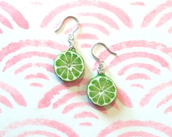 Juicy Lime Slice Earrings