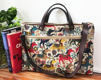 Waterproof - Macbook or Laptop bag with handles and Genuine Leather detachable shoulder strap