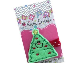 Christmas tree hair clip, Christmas hair clip, tree felt clip, toddler hair clip, hair accessory, hair clippies, baby barrettes