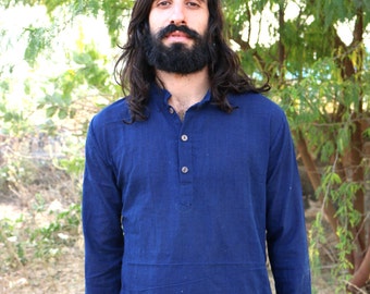 Handwoven Cotton Kurta ~ Indigo