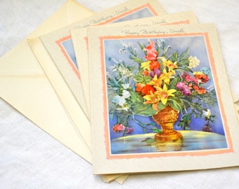1950s NOS Happy Birthday Uncle Card with Envelope