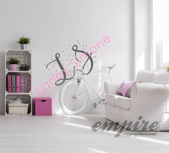 Girls Mod Name Decal, Speckled Circles with Name and Initials, Modern Name Decal, Monogram Decals