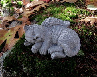 Cat Angel, Concrete Statues, Pet Memorial, Cat Statues, Pet Memorial, Concrete Outdoor or Indoor Statue, Angel Cats, Cement Cat Statue,
