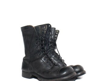8 E (Wide) | Men's Vintage 1960's Corcoran Combat Boots Lace Up Cap Toed Military Jump Boot