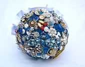 Bespoke Button Brooch & Jewellery Wedding Bridal Bouquet