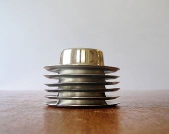Six (6) Vintage WMF German Modern Stainless Stacking Egg Cups