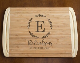 Personalized Engraved Cutting Board (Large): Wedding Cutting Board, Bridal Shower Gift, Unique Wedding Gift, Gift for Bride Groom SHIPS FAST