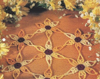 Dancing Daisy Crochet Doily Pattern, Home Decor, Flower Table Topper, Doilies, Kitchen Decor, Floral Centerpiece, Summer Decor, Spring Decor
