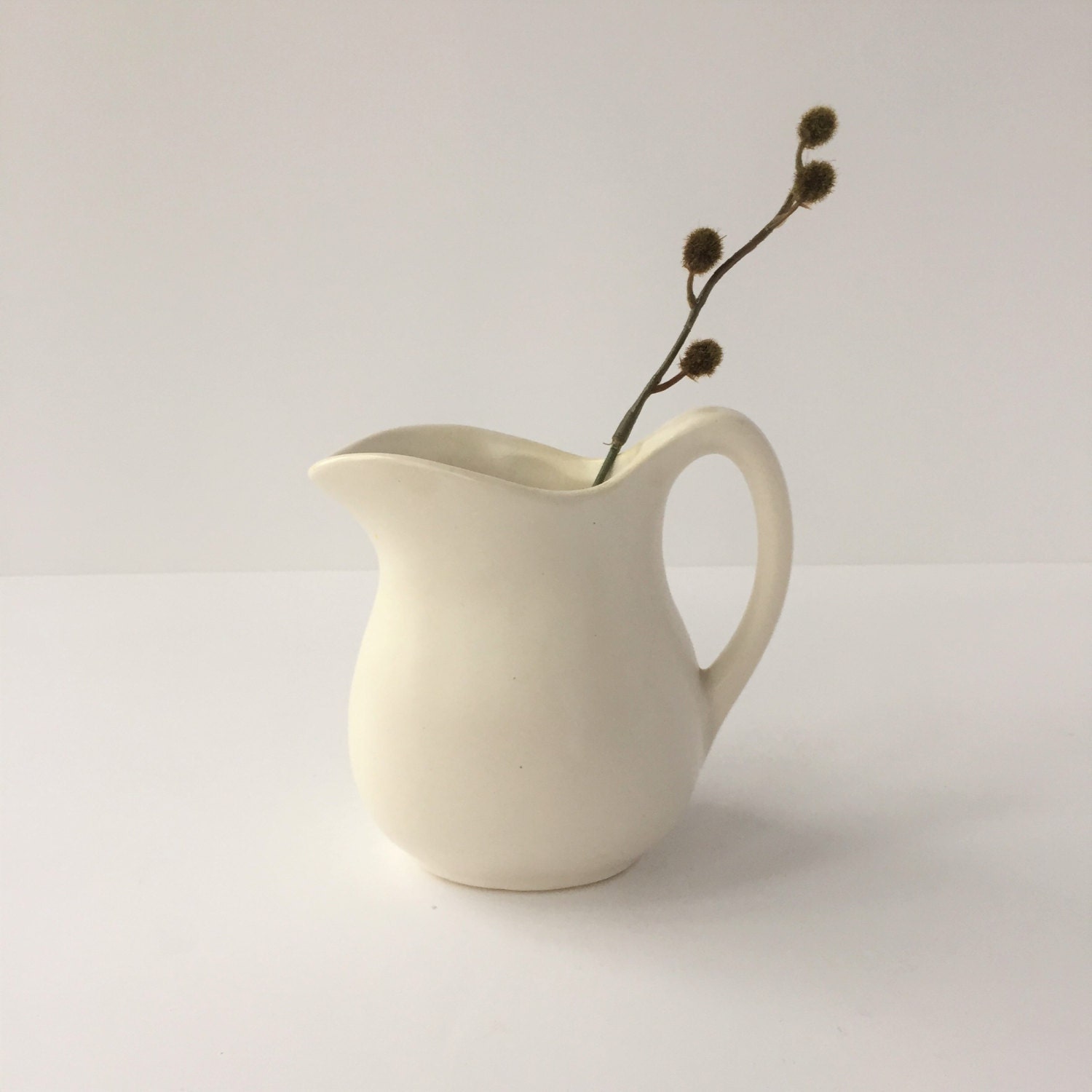 White Pitcher Vintage Ceramic Pitcher Small White Pitcher
