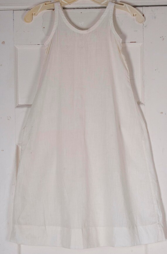 Girls simple cotton slip or night gown. Victorian Edwardian.