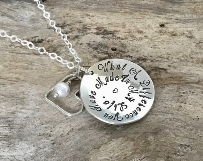 Custom Quote Necklace / Personalized Quote Jewelry / Sterling Silver / Personalized Birthstone Necklace / Inspirational Quote Necklace