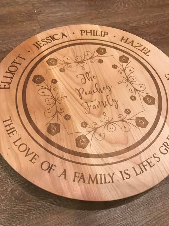 Personalized 16 Lazy Susan Custom Engraved Turn Table