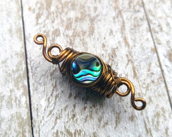 Abalone Loc Bead, Dread Bead, Dreadlock Bead, Braid Bead, Boho Hair Bead, Bohemian Jewelry, Hair Accessory, Dreadlocks, HeatherfishCreations