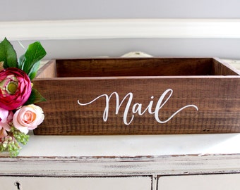 Large Rustic Mail Holder Box, Office Decor, Home Organization, Planter Box, Rustic Home Decor, Housewarming Gift, Gift for Her B-1